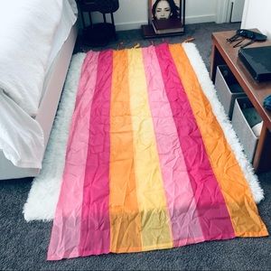 2 Two Window Panels pink yellow orange 42 in W x 84 in L Curtains